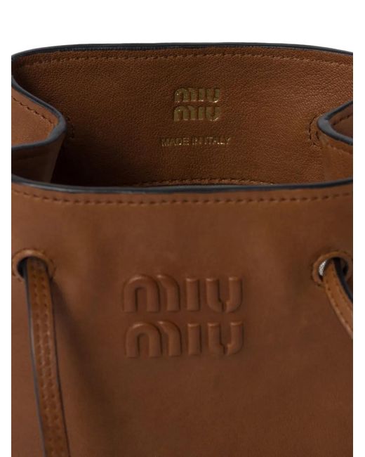 Miu Miu Brown Nappa-Leather Mini Bag