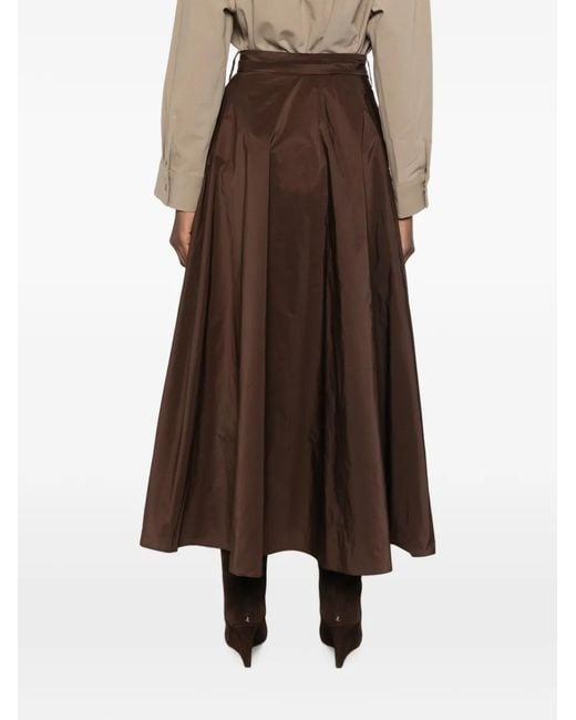 Psophia Brown Tie-Waist Maxi A-Line Skirt