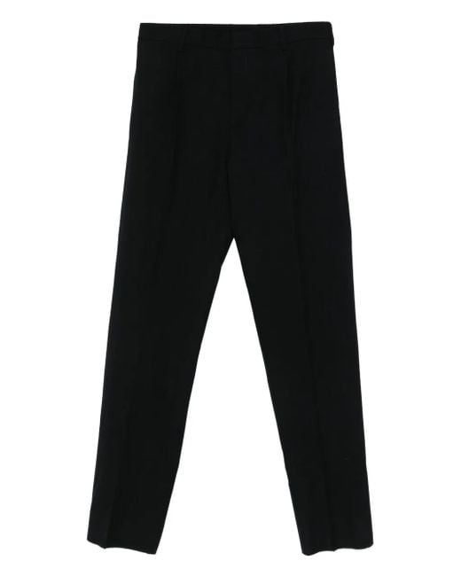 Givenchy Black Wool Pleated-Front Trousers for men
