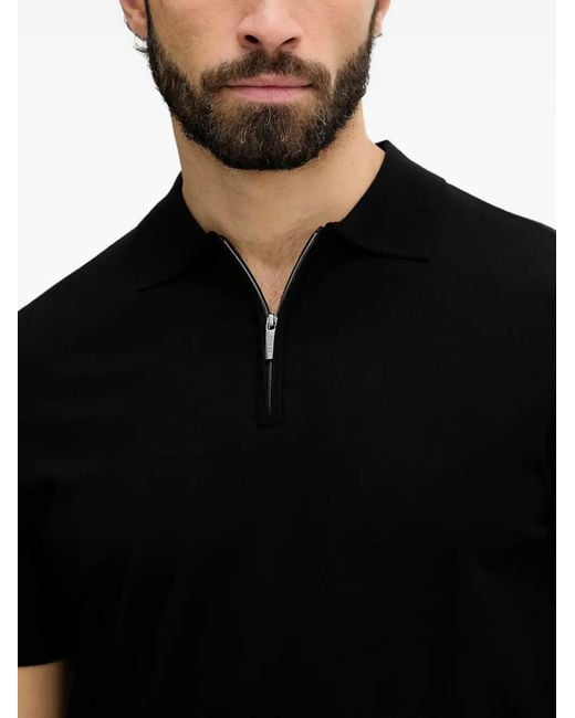 Guess Black Half-Zip Polo Shirt for men