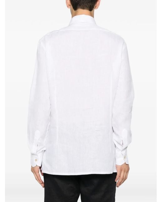 Kiton White Long-Sleeve Shirt for men