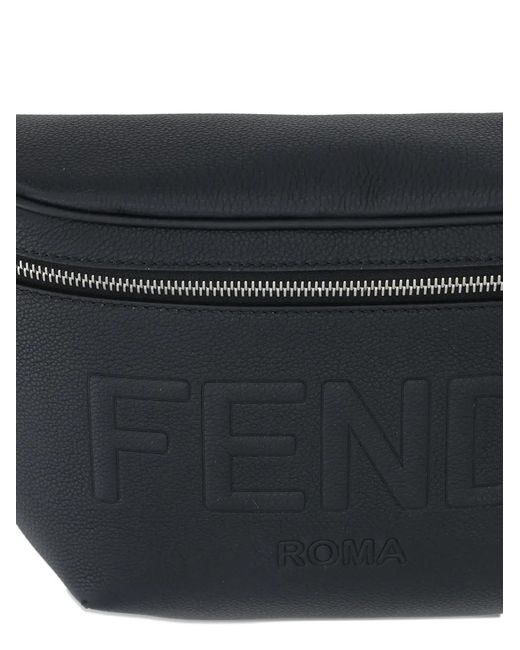 Fendi Black Roma Logo Belt Bag for men