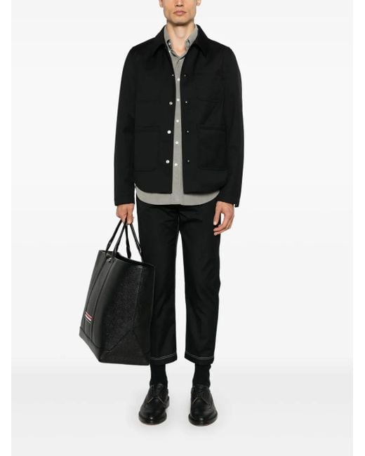 Thom Browne Black Wool Shirt Jacket for men