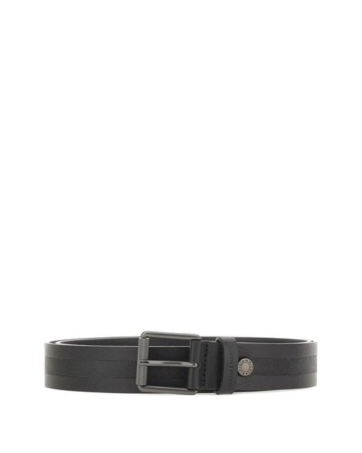Gianni Chiarini White Ribbed-Detail Leather Belt for men
