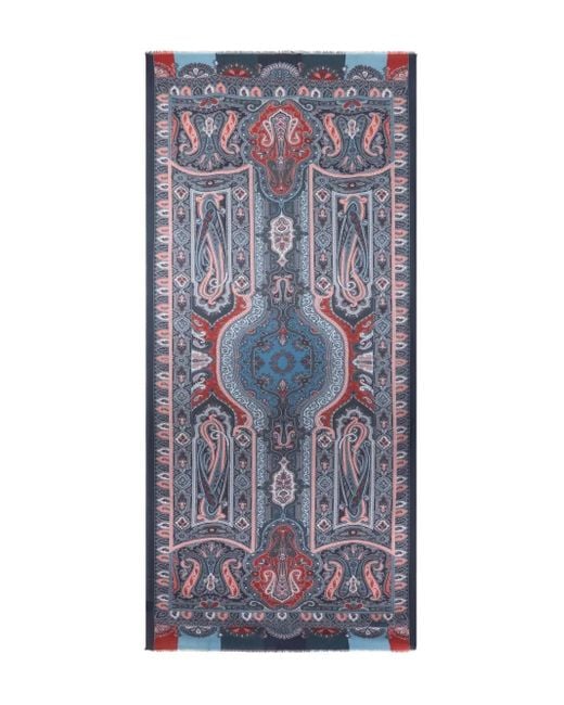 Etro Schal Mit Paisleymuster in Blue für Herren