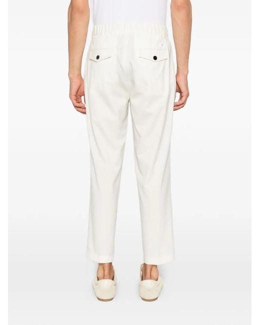 Pmds White Tatho Pleated Trousers for men