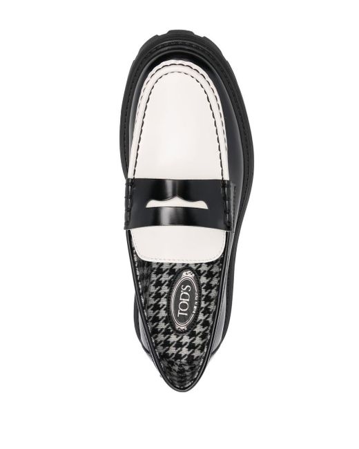 Tod's Black 25mm Two-tone Penny Loafers