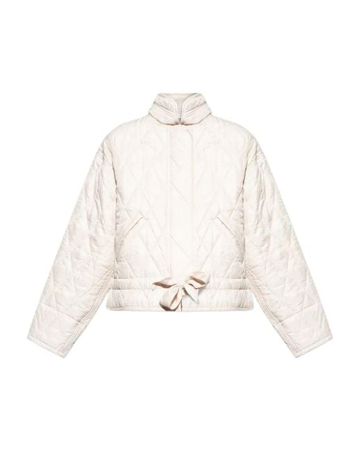 Isabel Marant White Zakiane quilted tie-detail jacket