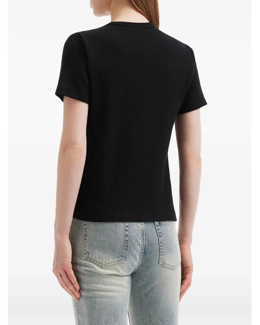 Chocoolate Black T-Shirt En Coton À Broderies