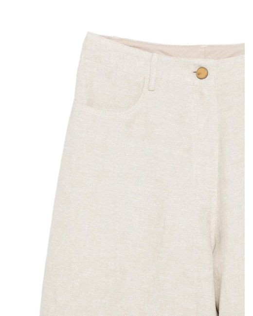 Alysi White Short À Effet Délavé