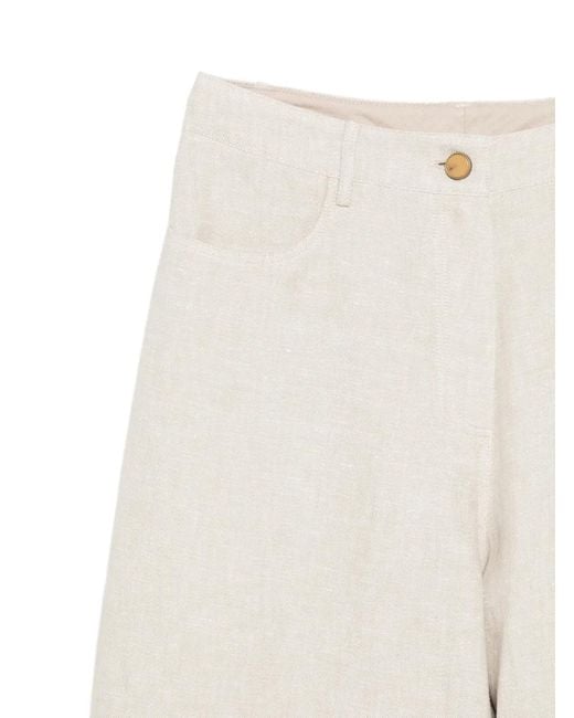 Alysi White Short À Effet Délavé