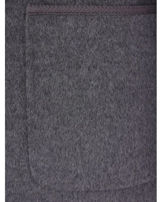 Rohe Jack Met Geborduurde Afwerking En Ronde Hals in het Gray