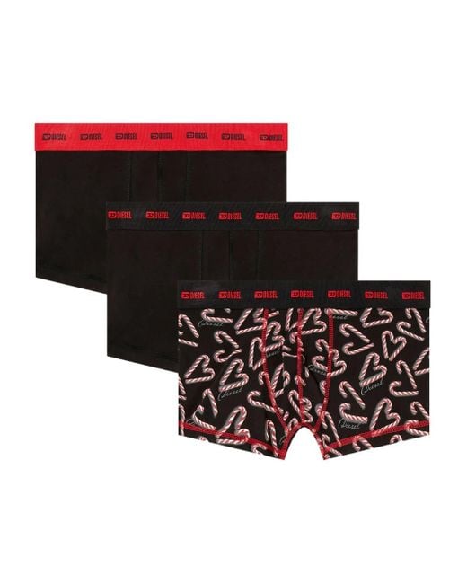DIESEL Black Damien-Gft-Utlt Heart-Print Boxer for men