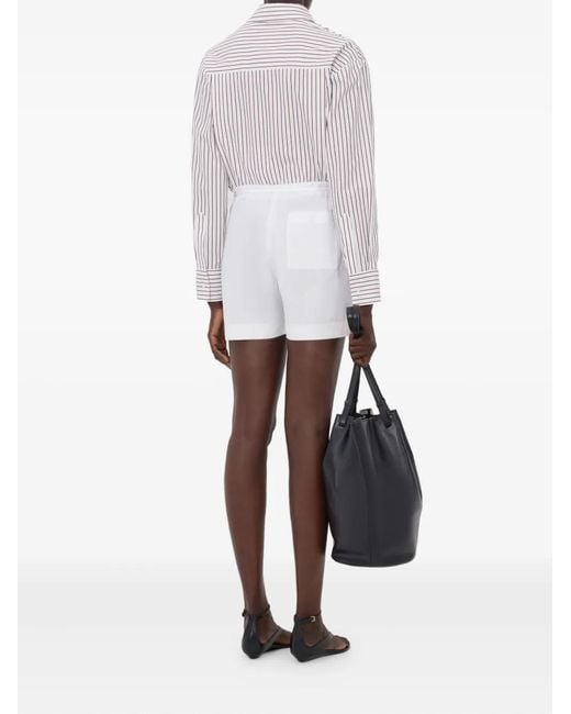 Loulou de Saison White Malone Drawstring Shorts