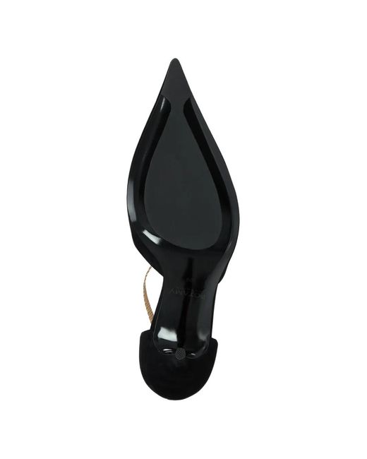 POTAMY Black Ankle Strap Suede Pumps