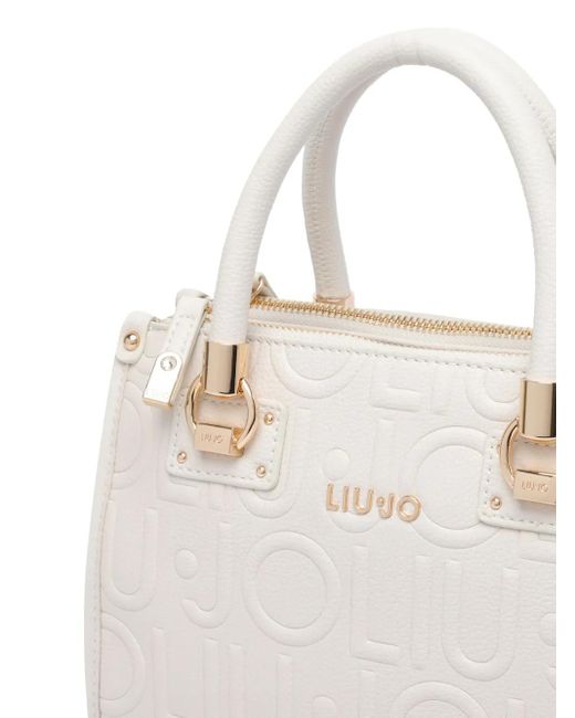 Liu Jo White Logo-Embossed Tote Bag