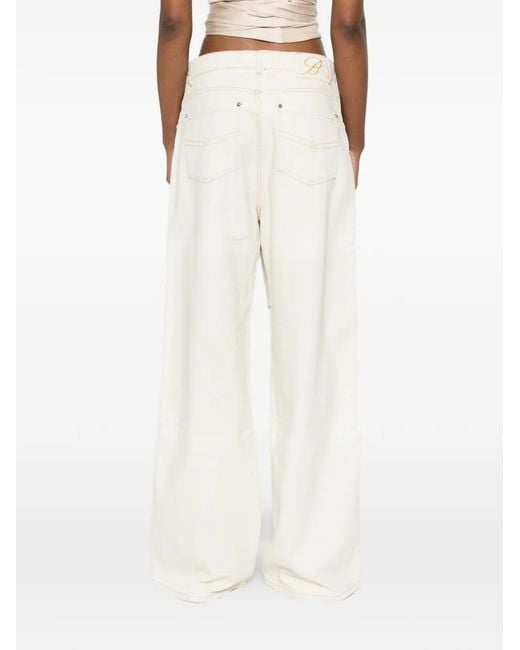 Blumarine White Wide-Leg Jeans