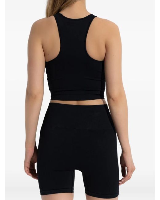 PANGAIA Black Racer-Back Compression Tank Top