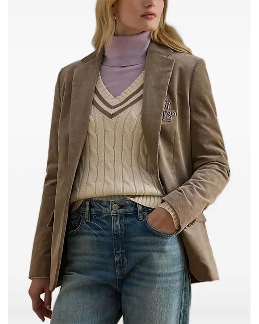 Ralph Lauren Brown Corduroy Buttoned Jacket