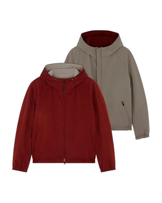 Paul & Shark Red Hooded Reversible Jacket for men