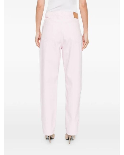 Magda Butrym Pink Button Denim Trousers