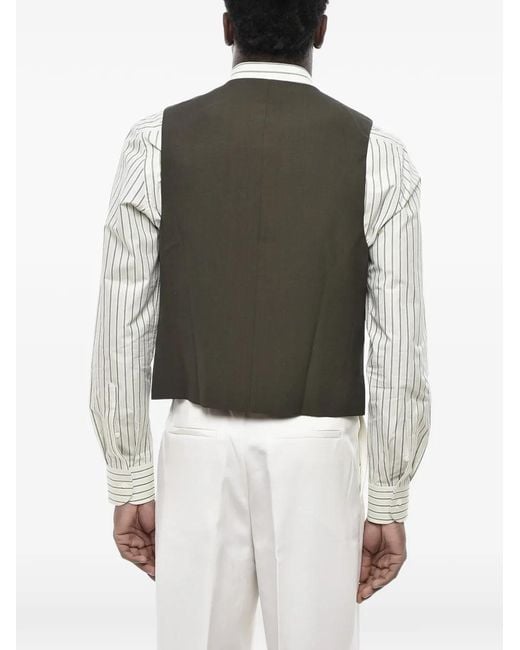 Givenchy Green Double-Breasted Waistcoat for men
