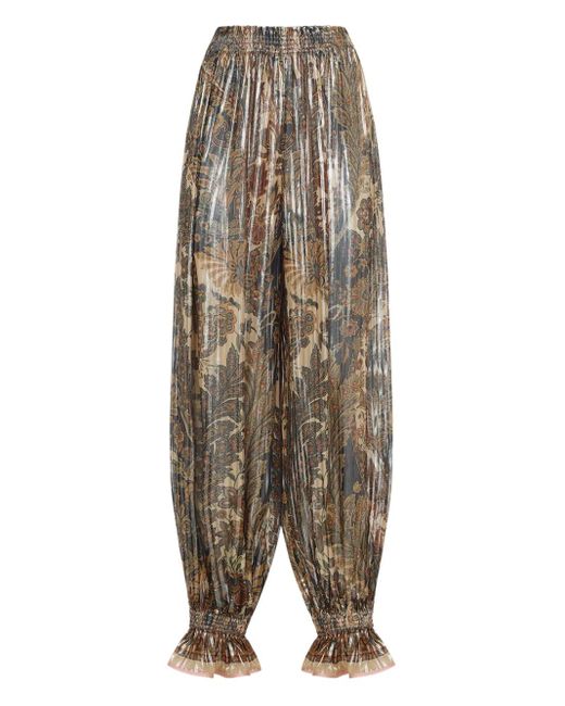Valentino Garavani Natural Voyage Imaginaire-Print Balloon Trousers