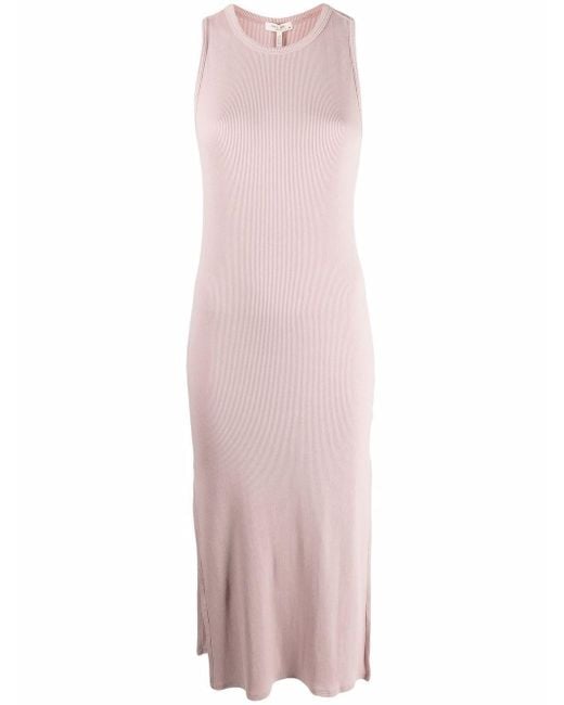 Rag & Bone Baumwolle Kleid mit Schlitz in Pink - Lyst
