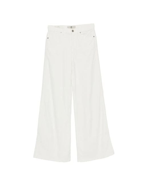 PT Torino White Cyndi Belt-Loop Trousers