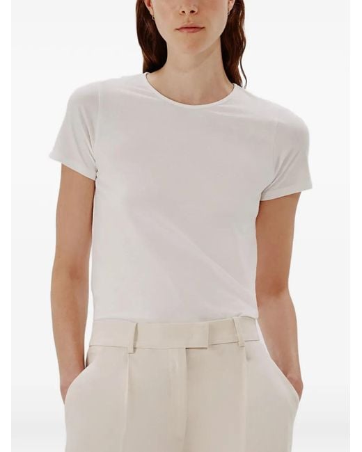 Another Tomorrow White Fitted T-Shirt