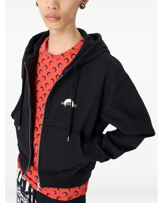 MARINE SERRE Black Ms Sport Zipped Hoodie
