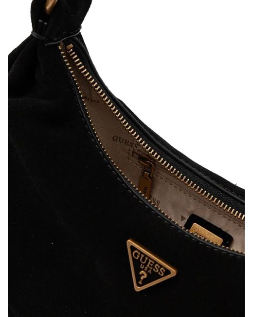 Guess Black Mini Amita Logo-Plaque Tote Bag