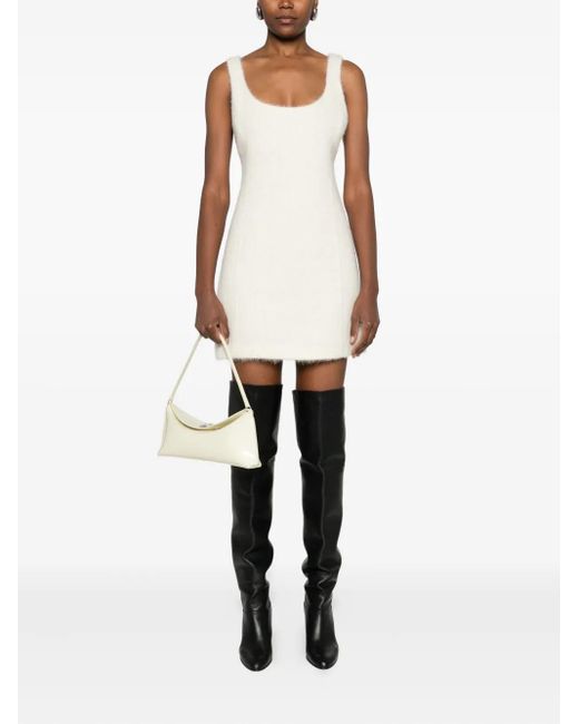 Patrizia Pepe White Wool-Blend Minidress