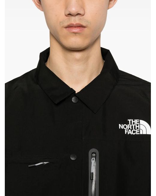 The North Face Black Amos Logo-Appliqué Shirt Jacket for men