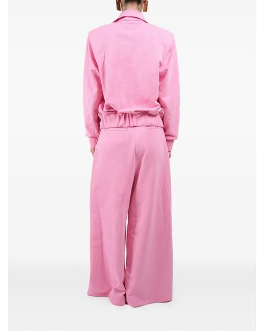 ROWEN ROSE Pink Sweat Droit À Fermeture Zippée