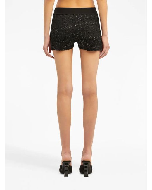 Palm Angels Black Logo-Waistband Knitted Shorts
