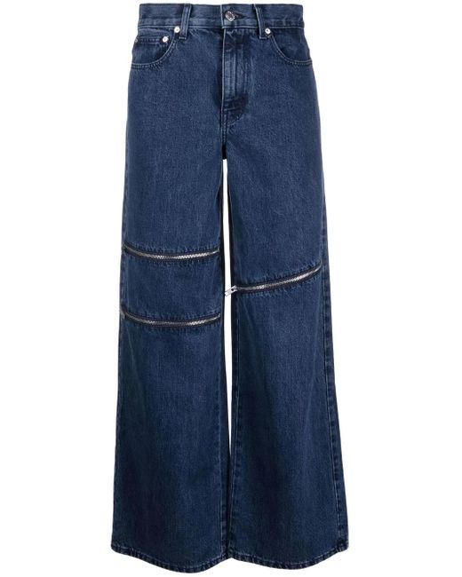 Helmut Lang Blue Zip-Detail Denim Jeans