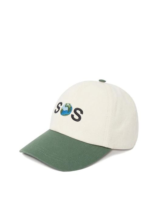 Stella McCartney Green Embroidered Canvas Cap