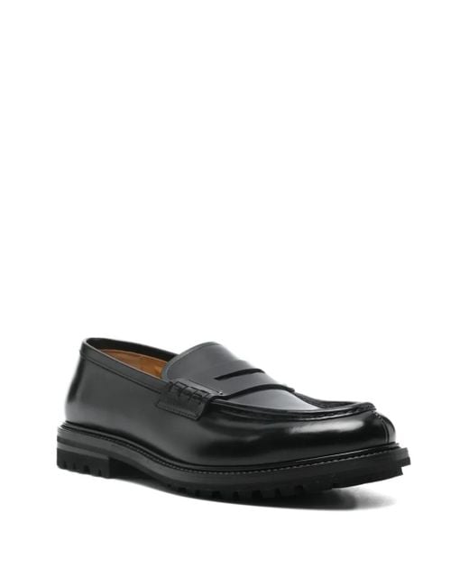 Henderson Black Penny-Strap Leather Loafers for men