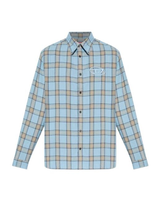 メンズ DIESEL S-simply-ajfi チェック シャツ Blue