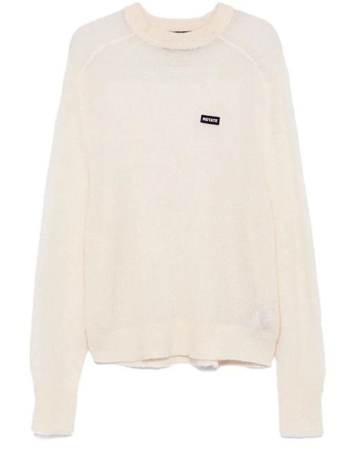 ROTATE BIRGER CHRISTENSEN Natural Pullover Mit Logo-Patch