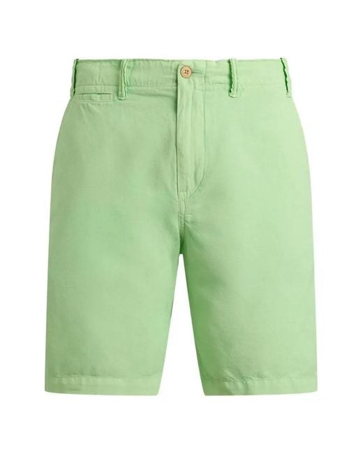 Polo Ralph Lauren Green Classic Fit Belt-Loops Chino Shorts for men