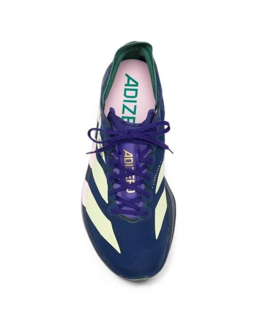 Adidas Blue Adizero Adios Pro 4 Lace-Up Running Sneakers for men