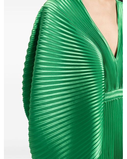 L'idée Green Versaille Pleated Gown