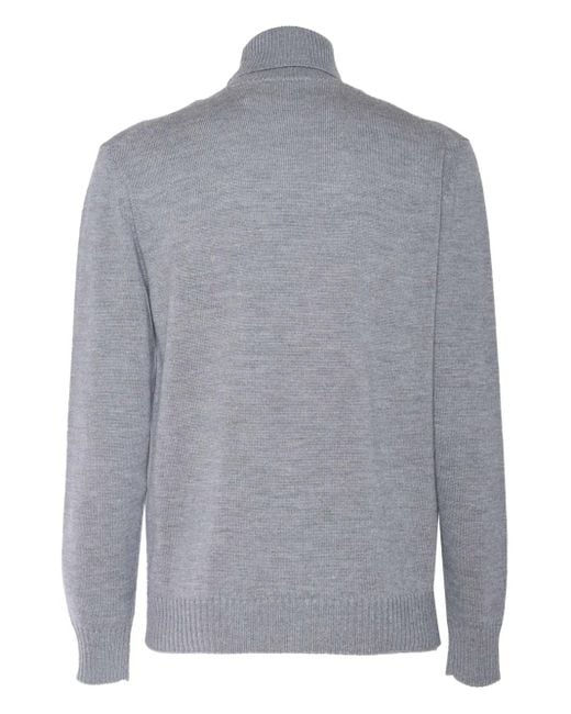 Ballantyne Gray High-Neck Wool Sweater for men