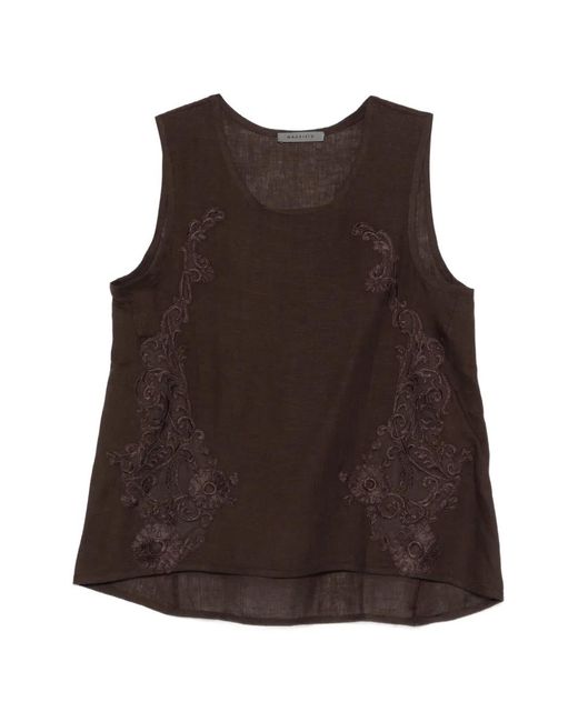 Maurizio Braschi Brown Embroidered Top