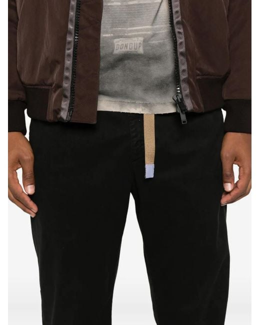 White Sand Black Greg Drawstring-Waist Trousers for men