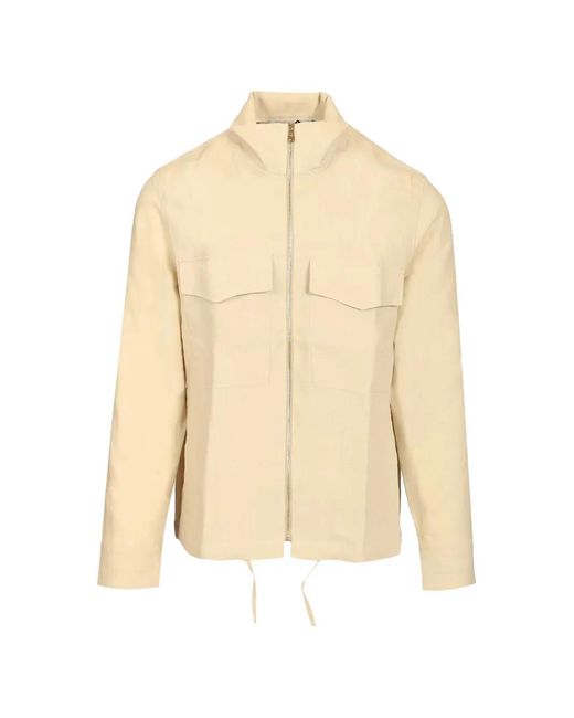 Paul Smith Natural Drawstring-Hem Zip-Up Jacket for men