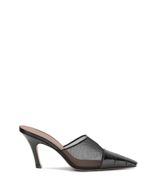 AMINA MUADDI Gray Jamie Mesh Mules