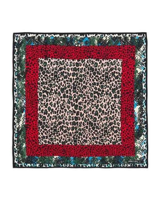Bimba Y Lola レオパード プリントスカーフ Red